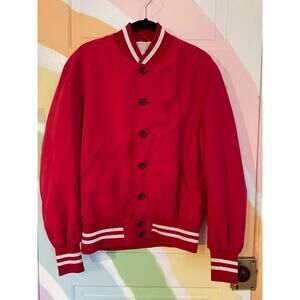 Maus & Hoffman Red Varsity Bomber Jacket Men’s M Made in USA Classic Style